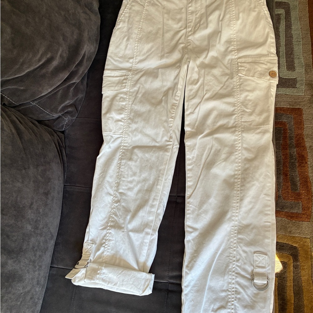 CHARLIE B Women's Cream Cargo Pants NWOT!